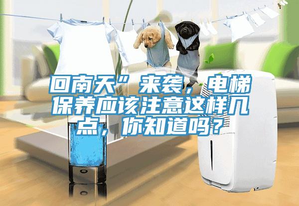 回南天”来袭，电梯保养应该注意这样几点，你知道吗？