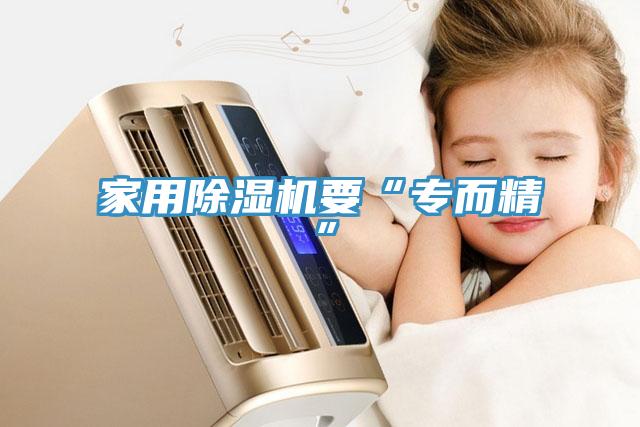 家用除湿机要“专而精”