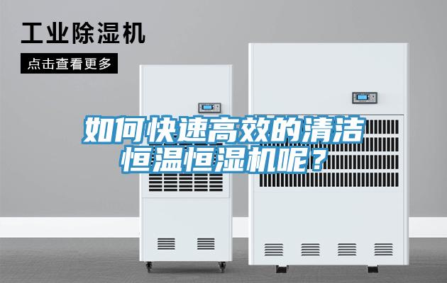 如何快速高效的清洁恒温恒湿机呢？