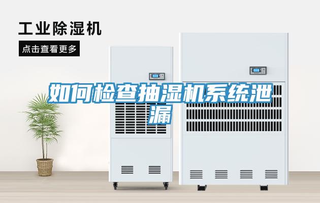 如何检查抽湿机系统泄漏
