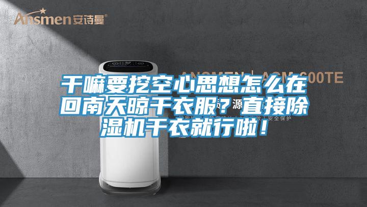 干嘛要挖空心思想怎么在回南天晾干衣服？直接除湿机干衣就行啦！