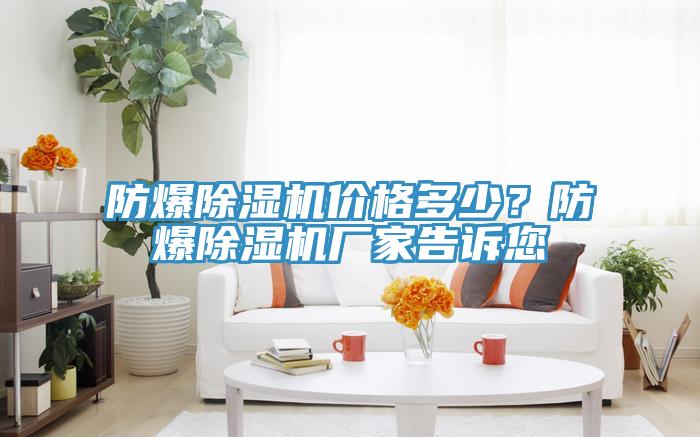 防爆除湿机价格多少？防爆除湿机厂家告诉您