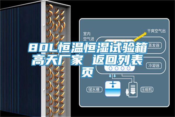 80L恒温恒湿试验箱高天厂家 返回列表页