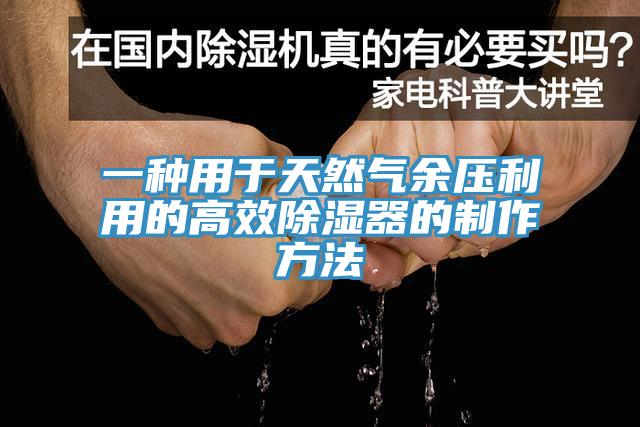 一种用于天然气余压利用的高效除湿器的制作方法