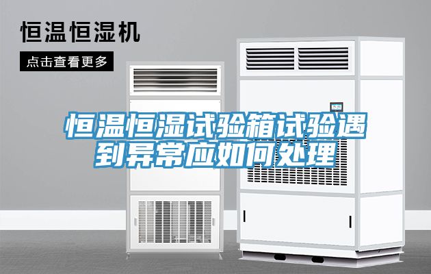 恒温恒湿试验箱试验遇到异常应如何处理