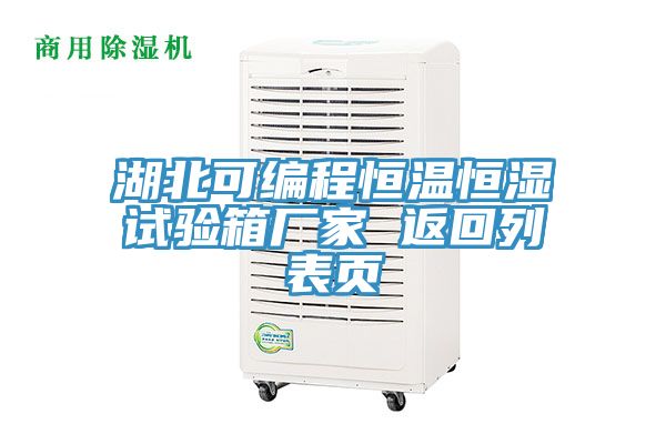 湖北可编程恒温恒湿试验箱厂家 返回列表页