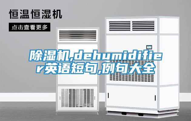 除湿机,dehumidifier英语短句,例句大全