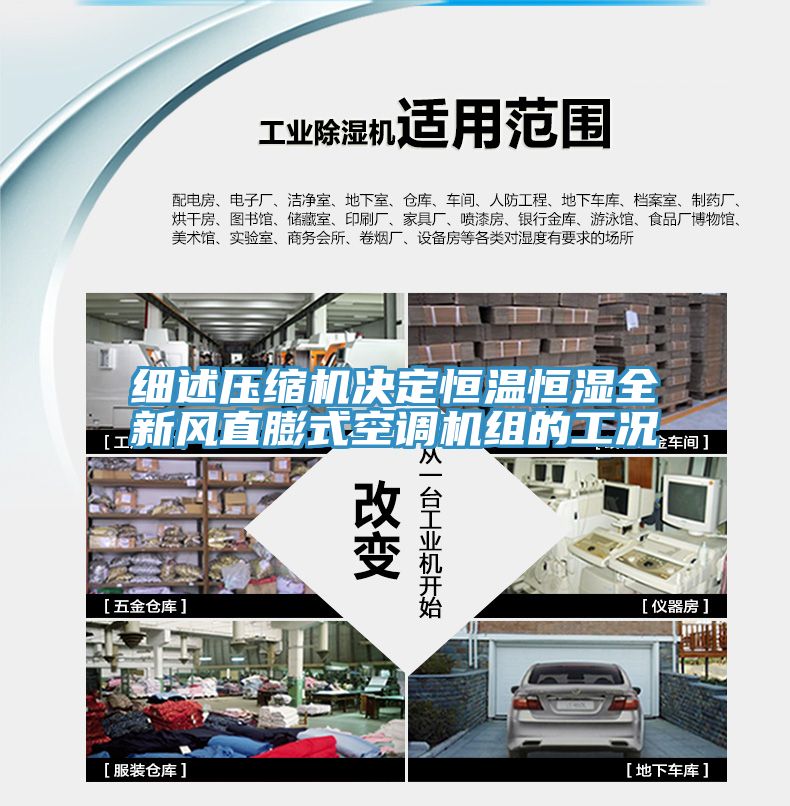 细述压缩机决定恒温恒湿全新风直膨式空调机组的工况
